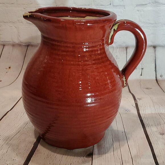 Large red ceramic pitcher - Picture 1 of 4